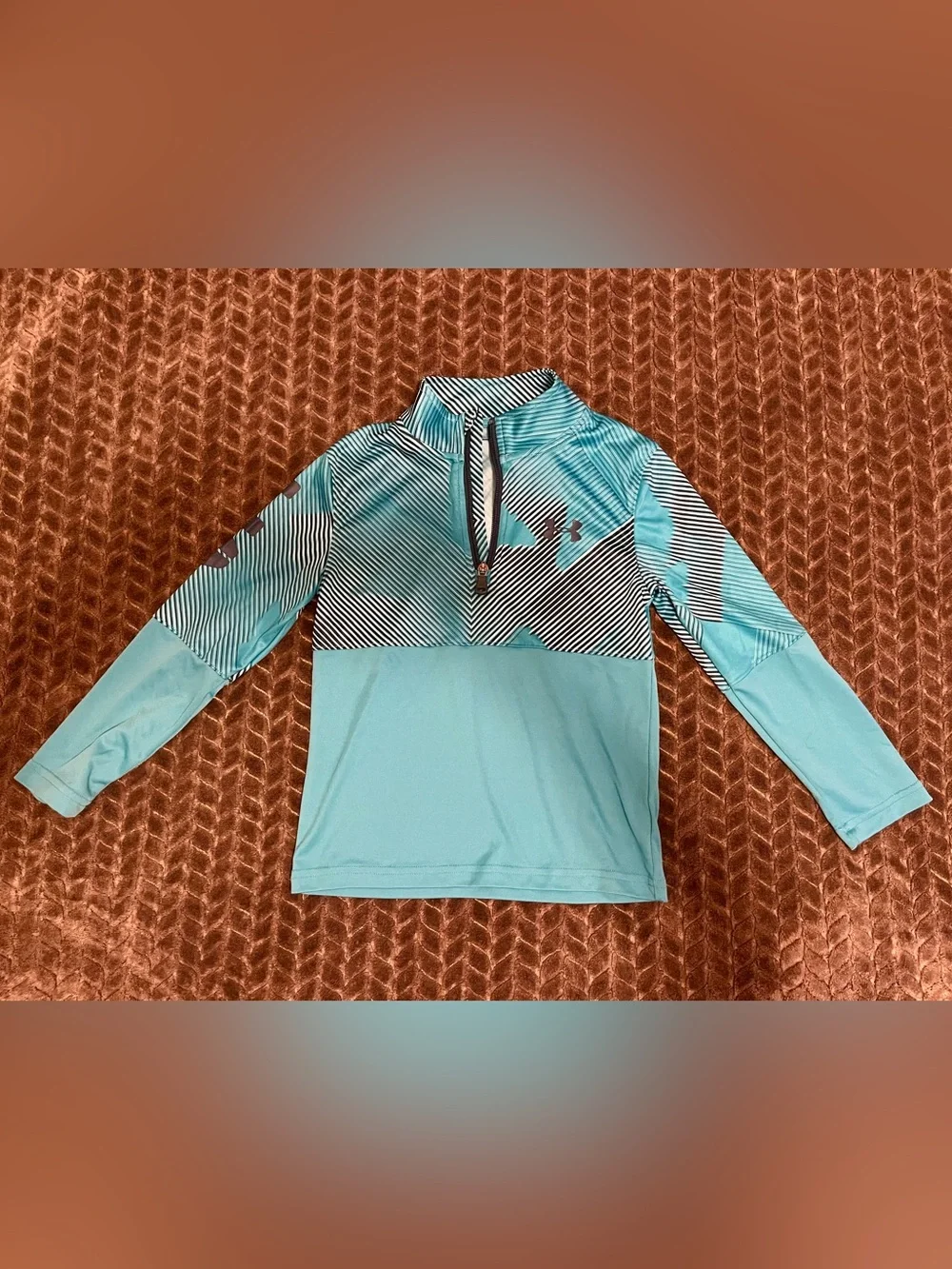 Under Armour Boys Aqua Quarter-Zip Athletic Top